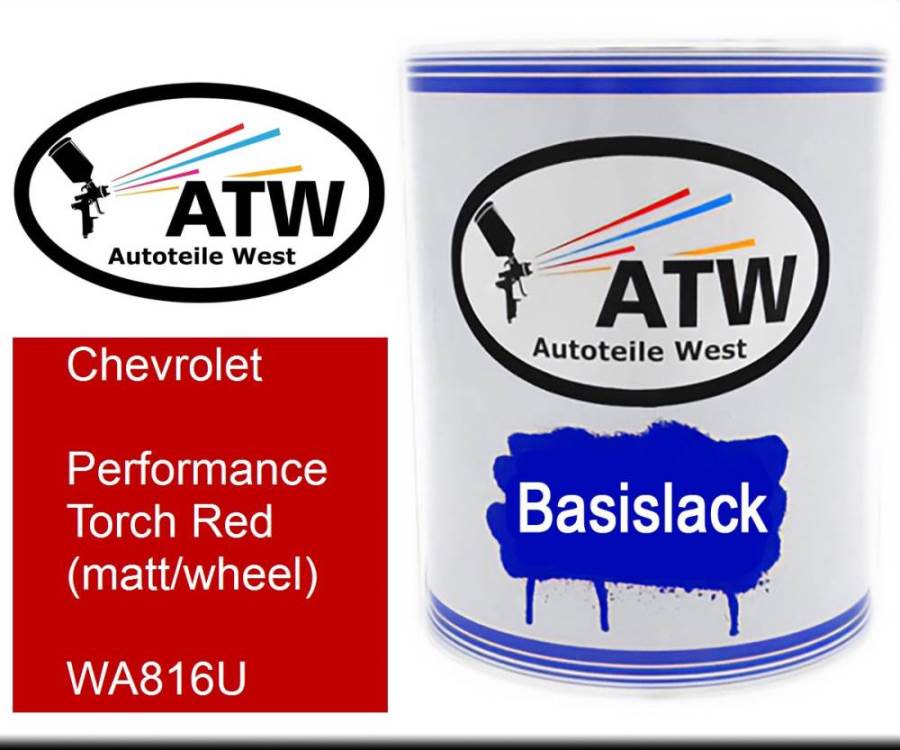 Chevrolet, Performance Torch Red (matt/wheel), WA816U: 1L Lackdose, von ATW Autoteile West.